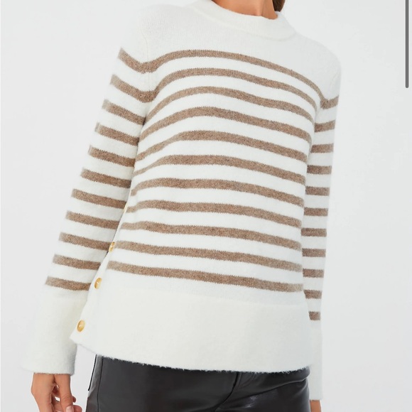Cream and Tan Stripe Bonnie Sweater